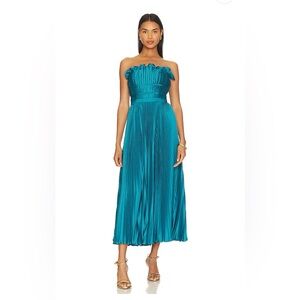 AMUR Giada Dress in Lagoon Blue